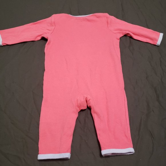 Converse All Star One Piece Snap Closure Pink Purple Accents 3-6 Months Size - Picture 2 of 4